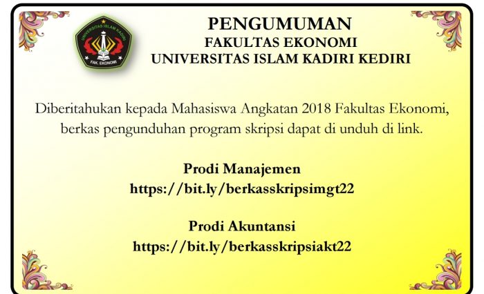 Pengumuman Berkas Skripsi FE 2022