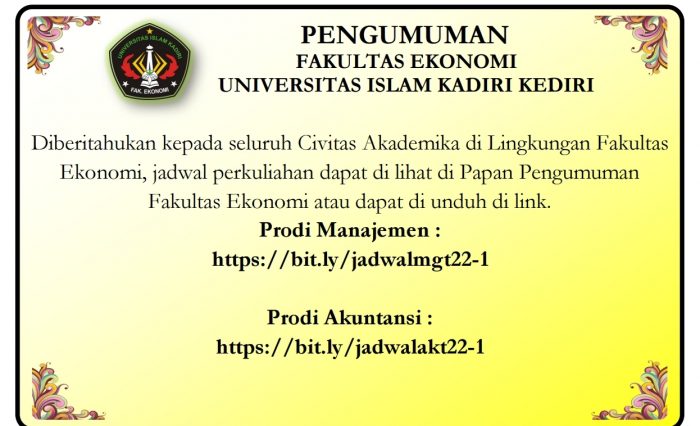 Pengumuman Jadwal FE 22.23